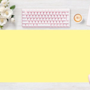 Desk pad Yellow Pastel, Mouse pad, Mouse mat, Extra Large, Laptop Mat, Gaming Setup, Trendy Workspace, Desk Accessory Deco