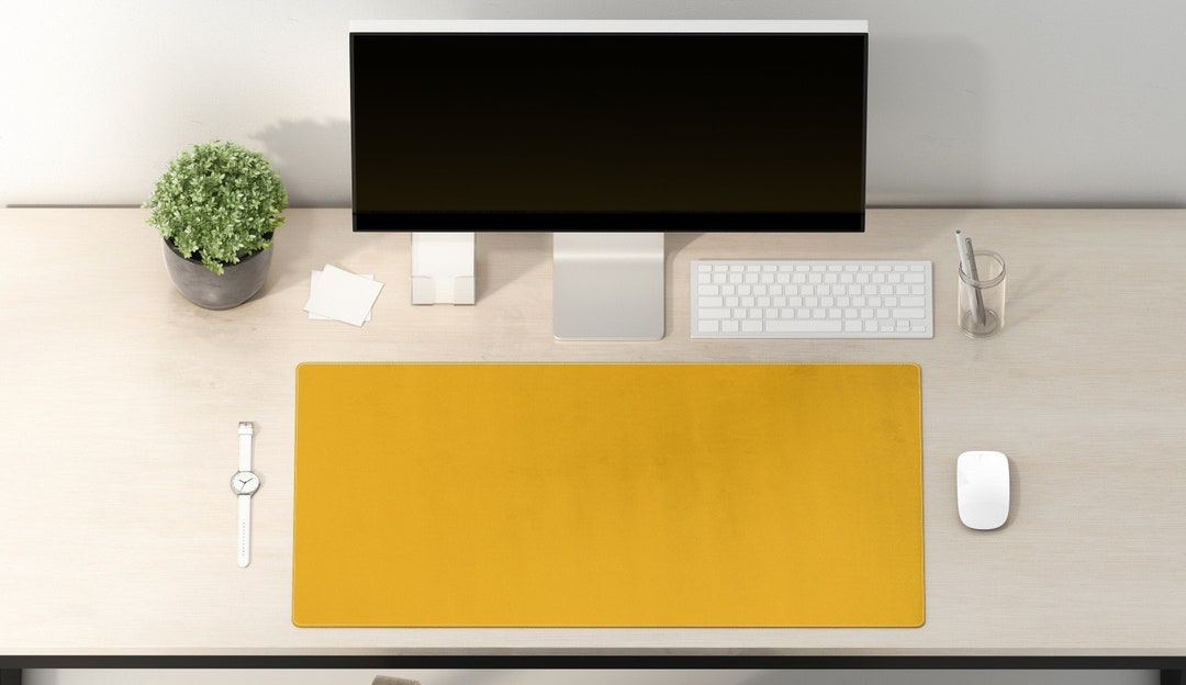 Desk Pad Yellow Solid Mouse Pad Mouse Mat Extra Large Etsy