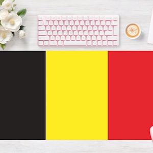 Desk pad Belgium Flag, Mouse pad, Mouse mat, Extra Large, Laptop Mat, Gaming Setup, Trendy Workspace, Desk Accessory Decor