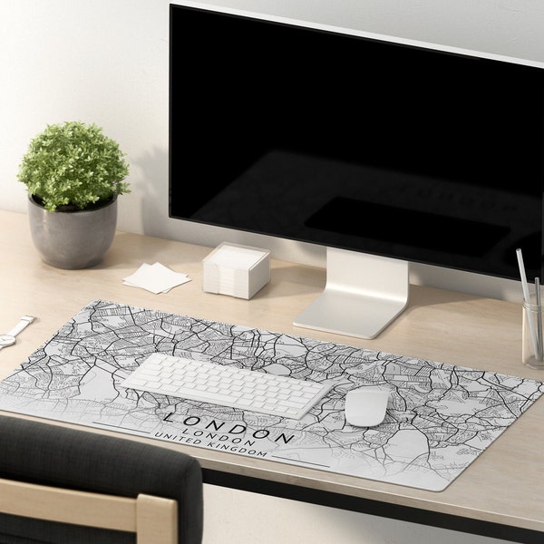 Desk pad London UK, Mouse pad, Mouse mat, Extra Large, Laptop Mat, Gaming Setup, Trendy Workspace, Desk Accessory Decor