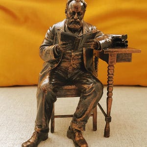 Victor Hugo Bronze Color Sculpture: Unique Desk Decor