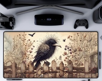 Cottagecore Dark Moody Academia Floral Decor Desk Mat Gaming Mat Flower Mouse Pad Desk Mat Great coworker gift graduation Christmas 10151088