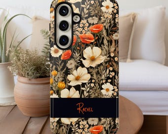 Custom Boho Flower Meadow Floral Case iPhone 17 16 15 14 13 Samsung 25 24 23 22 21 20 Impact resistant case personalized gift for her 12 926