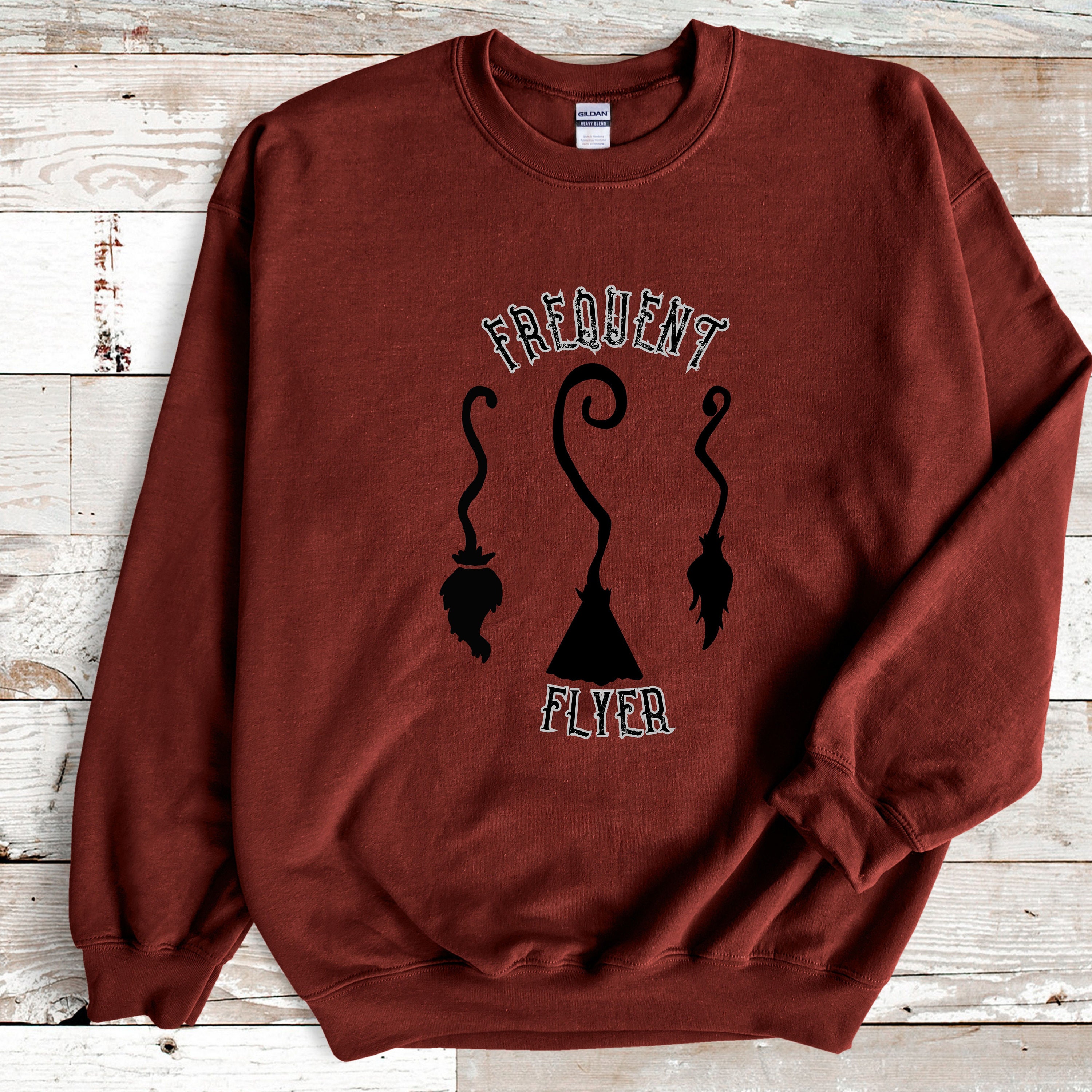 Discover Cute Witchy Halloween sweatshirt, Frequent Flyer witches broom Halloween party costume, funny Halloween witch , mtching family pumpkin patch