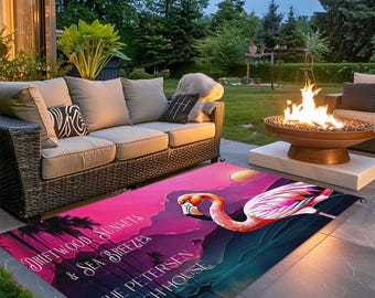 Coastal Decor Beach Outdoor Plastic straw 4x6 ft. Waterproof Rug for Patio, Garden, Pool Deck Mat - Perfect Beach Camping RV Rug  great gift