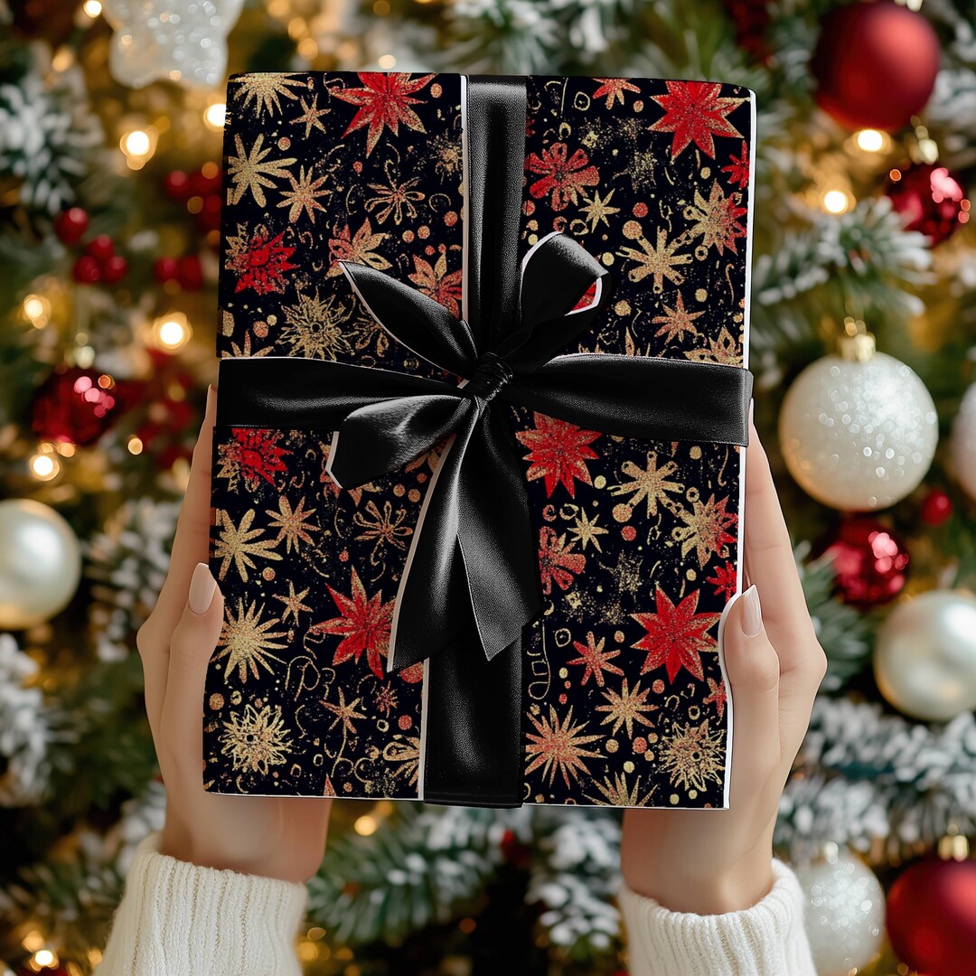 Contemporary Christmas Wrapping Paper Intricate Gift Wrap Roll Holiday ...