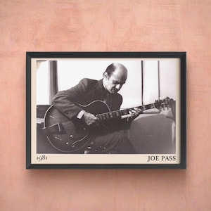 Joe Pass Guitar Poster| Retro Music Poster | Cool Music Print | Buy 3 get 15% off use code DALSTON3