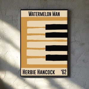 Póster de Herbie Hancock / Arte mural musical / Impresión de jazz / Compre 3 y obtenga un 15 % de descuento con el código DALSTON3