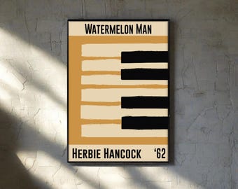 Herbie Hancock Poster | Music Wall Art | Jazz Print | Buy 3 get 15% off use code DALSTON3