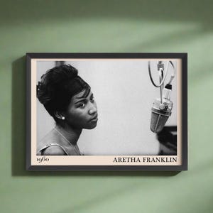 Póster de Aretha Franklin / Póster de jazz / Arte mural / Decoración del hogar / Póster genial / Póster retro / Compra 3 y obtén un 15 % de descuento con el código DALSTON3