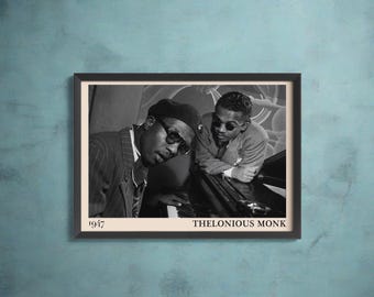 Thelonious Monk Poster | Retro Poster | Music Print | Jazz Poster | Buy 3 get 15% off use code DALSTON3