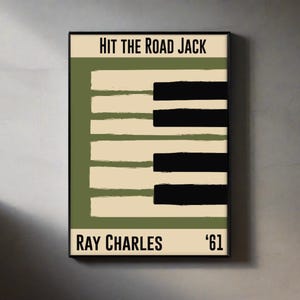 Ray Charles Wall Art | Music Wall Art | Jazz Print | Buy 3 get 15% off use code DALSTON3
