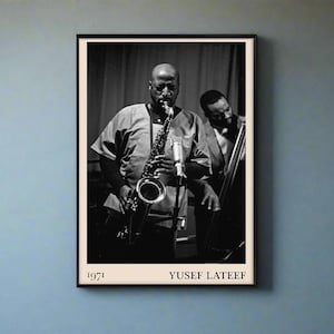 Póster de jazz de Yusef Lateef / Póster vintage / Pósteres geniales / Regalo para él / Compre 3 y obtenga un 15 % de descuento con el código DALSTON3