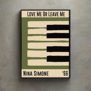 Arte mural de Nina Simone / Arte mural musical / Impresión de jazz / Compra 3 y obtén un 15 % de descuento con el código DALSTON3