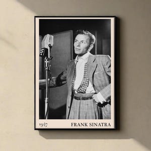 Frank Sinatra Poster | Vintage Poster | Cool Posters | Gift For Him | Buy 3 get 15% off use code DALSTON3