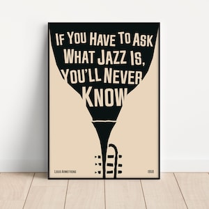 Music Wall Art | Louis Armstrong Trumpet | Jazz Print | Buy 3 get 15% off use code DALSTON3