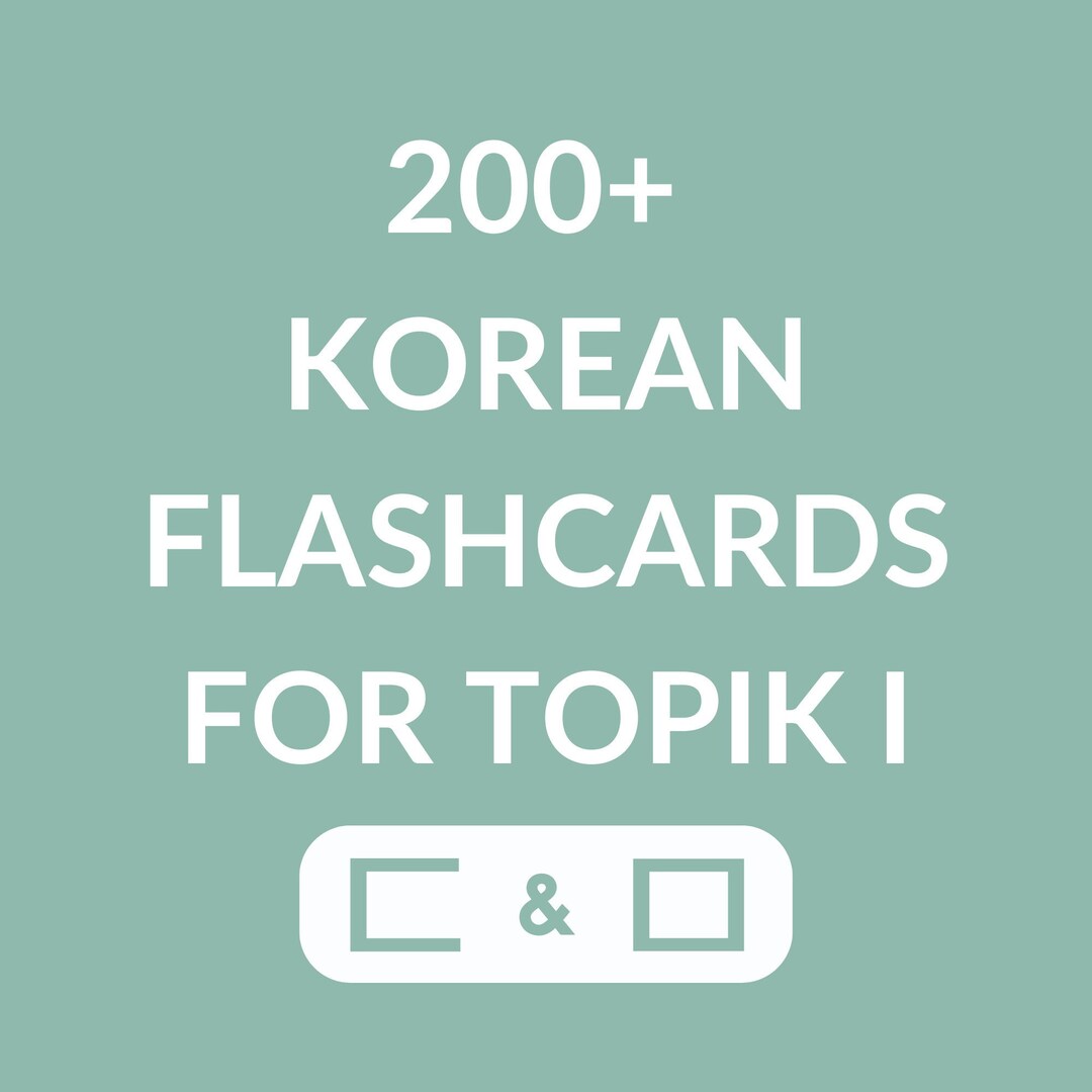 Korean Language Flashcards for TOPIK I Test, Printable Flashcards, Learn Korean With 200 Cards