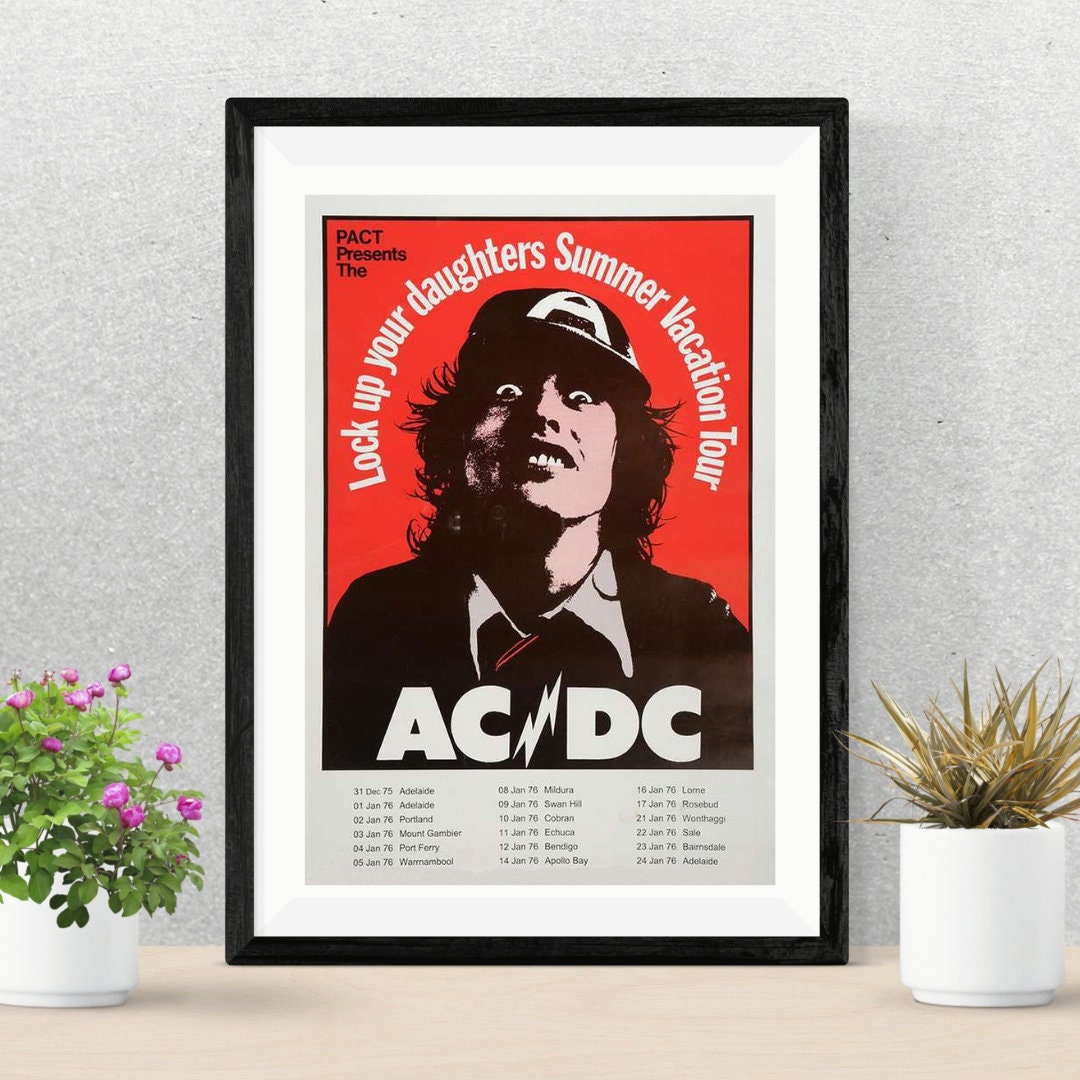 AC/DC POSTER Australian Tour 1976 Ac/dc Concert Poster Ac/dc Walkpaper ...