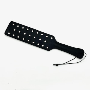 Studded leather spanking paddle