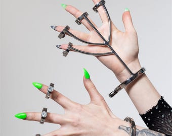 Jaula de mano de acero inoxidable, abrazadera ajustable para los dedos