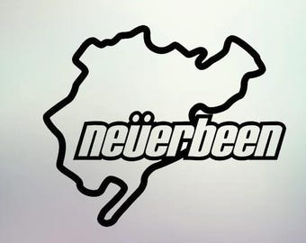 Neverbeen Vinyl sticker PORTOfrei Neüerbeen Racing Track Outline Sticker
