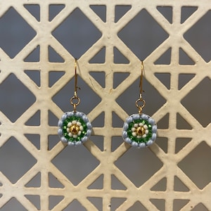 Earring Jewelry, Handmade Beadwork Accessory, Dangle Earrings, Handwoven Earrings, Blue Earrings, Gift for Her, Blue Mandala Earrings, Boho