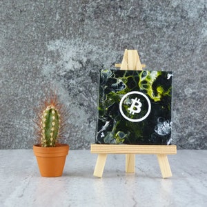 Bitcoin Crypto Art Canvas, Original Acrylic Painting
