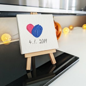 Mini cavalletto con tela bianca: regalo romantico per la fidanzata o il fidanzato, regalo di nozze, anniversario di appuntamenti, regalo di Natale