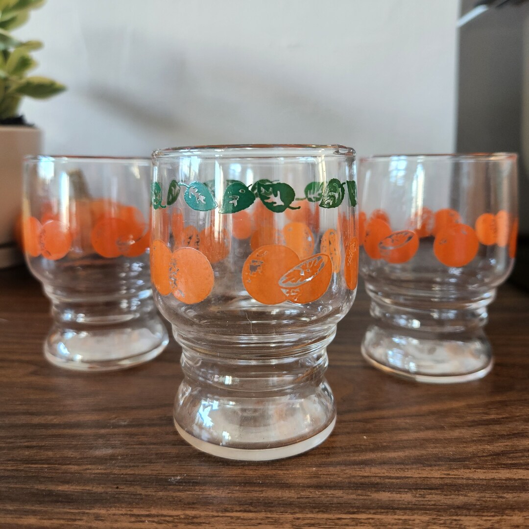 1950's Libbey Orange Juice Glasses Set of 4 Etsy