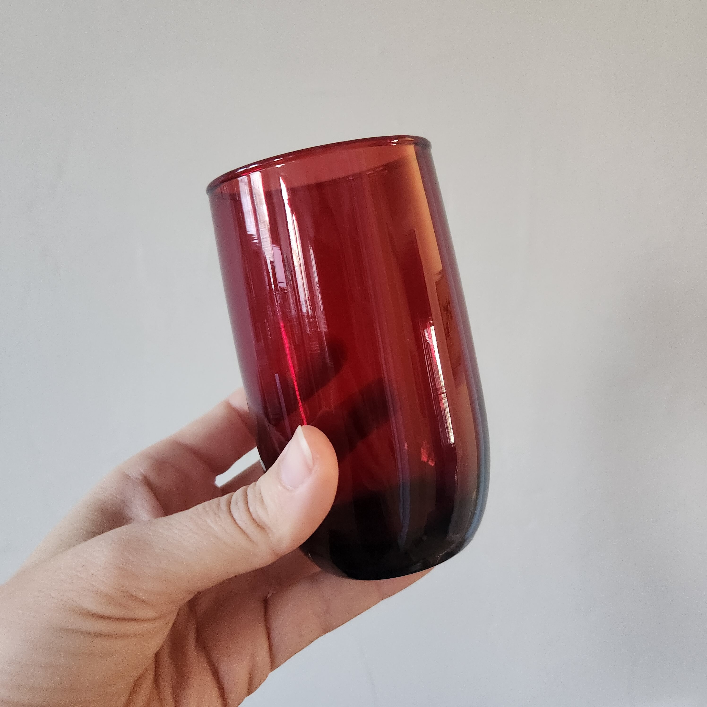 Anchor Hocking Roly Poly Ruby Red Juice Glasses Etsy