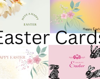 Printable Happy Easter cards| Easter cards for printing| Print and gift| Easter, bunny, eggs cards for printing