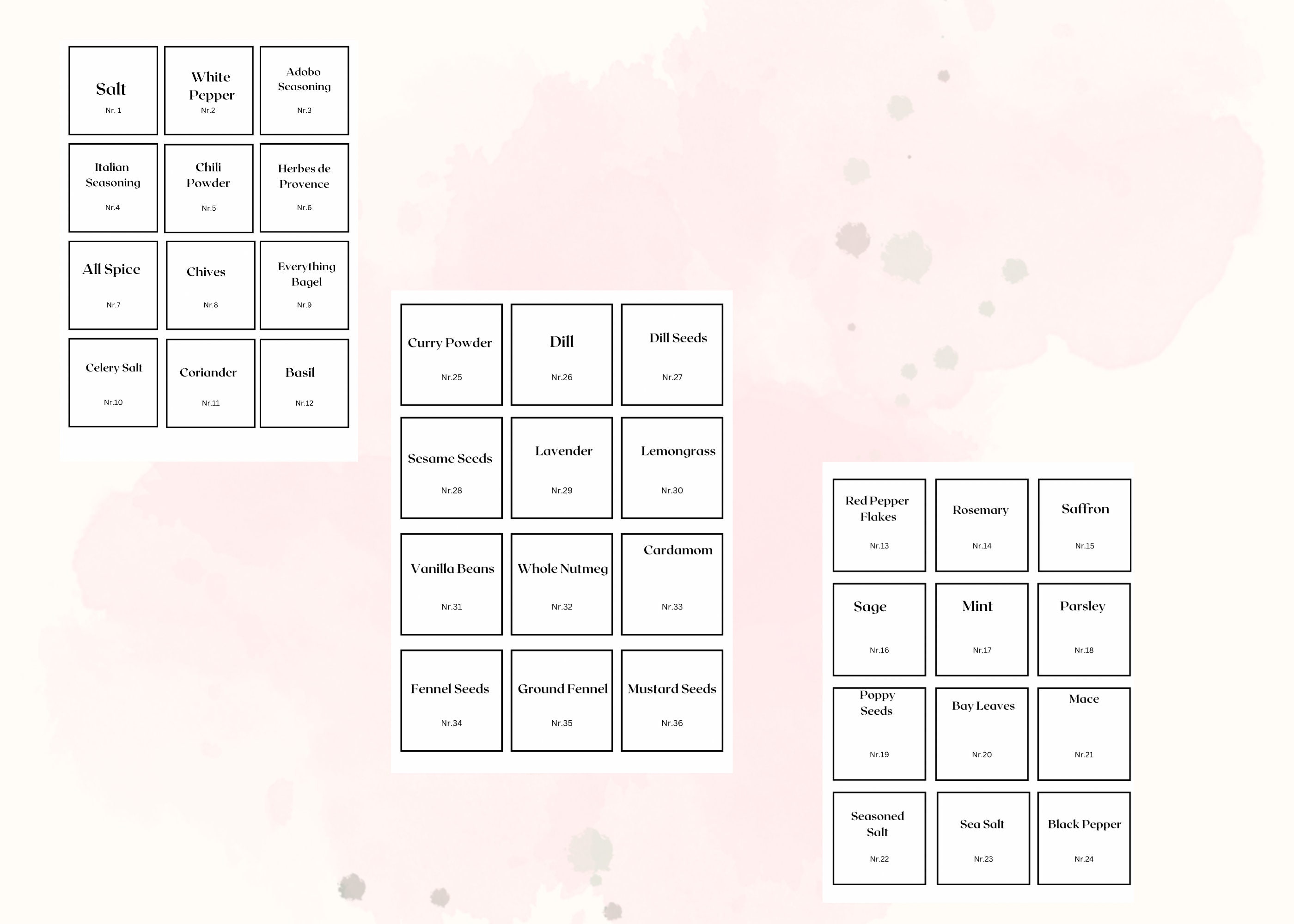 72 Printable Spices Labels Labels for Organising the Kitchen Print 72 Printable Spices Labels Labels for Organising the Kitchen Print