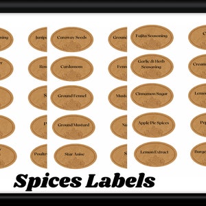 100 printable spices labels| Minimalist spices labels | aesthetic spices labels| labels for kitchen jars| reorganise your kitchen with label