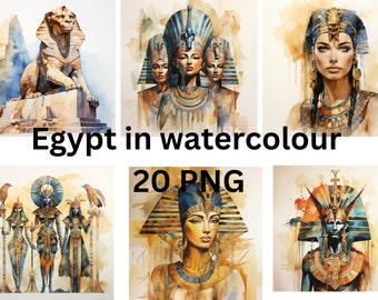 Ägypten Clipart-Bundle in Aquarell | prächtiges Ägypten | antikes Ägypten | kreative Projekte | Journal Junk | digitale druckbare Dateien