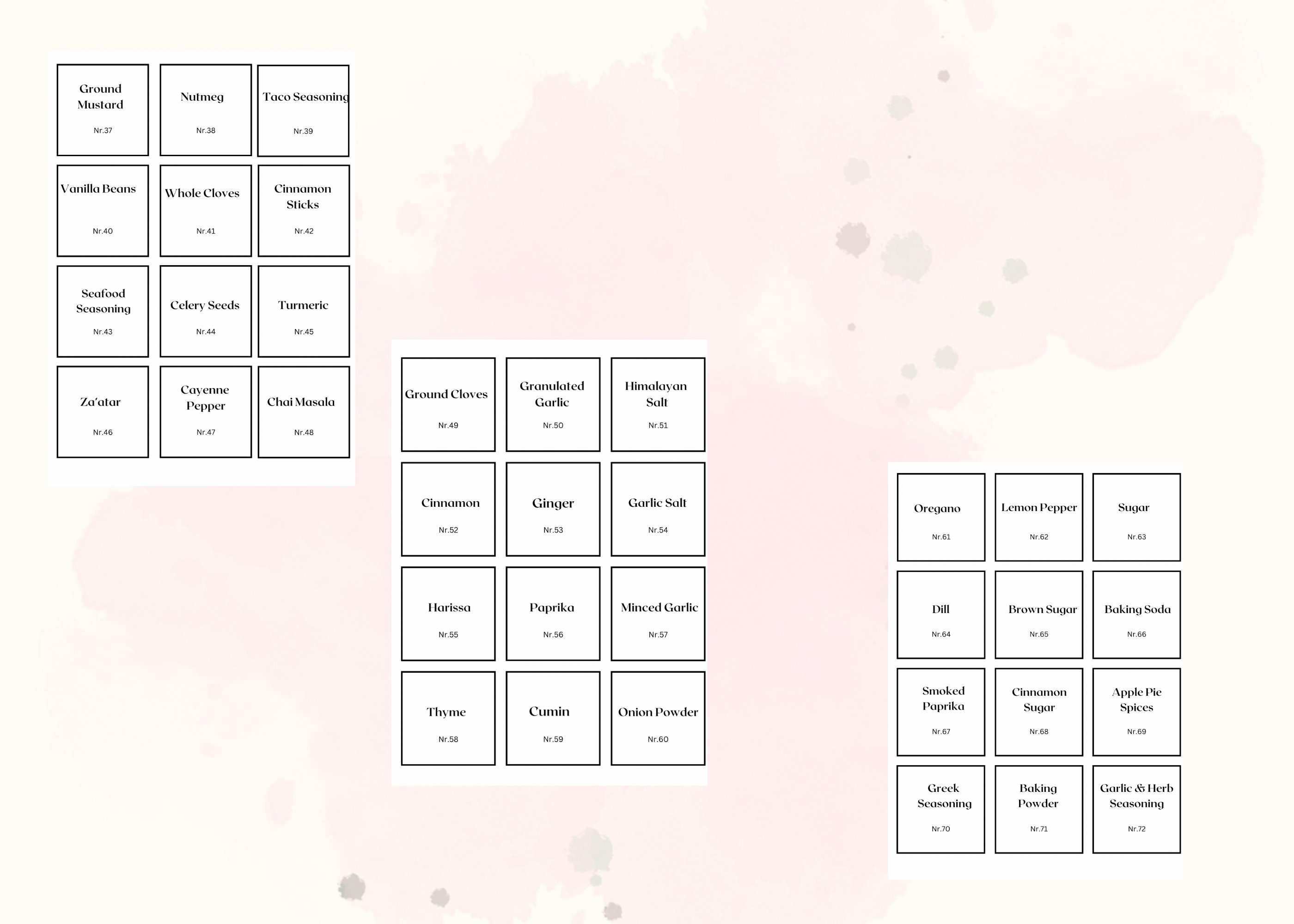 72 Printable Spices Labels Labels for Organising the Kitchen Print 72 Printable Spices Labels Labels for Organising the Kitchen Print