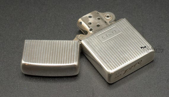 C. 1956 Sterling Silver ZIPPO Engine Turned Full Lighter W