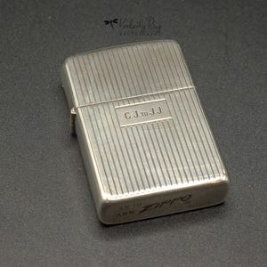 C. 1956 Sterling Silver ZIPPO Engine Turned Full Lighter W
