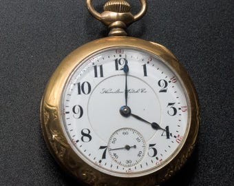 Antique HAMILTON Pocket Watch Grade No 910 Model 1 Size 12 With 17