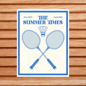 Badminton Magazine Cover Print: Vintage Sports Art (PDF Download 8.5x11in)