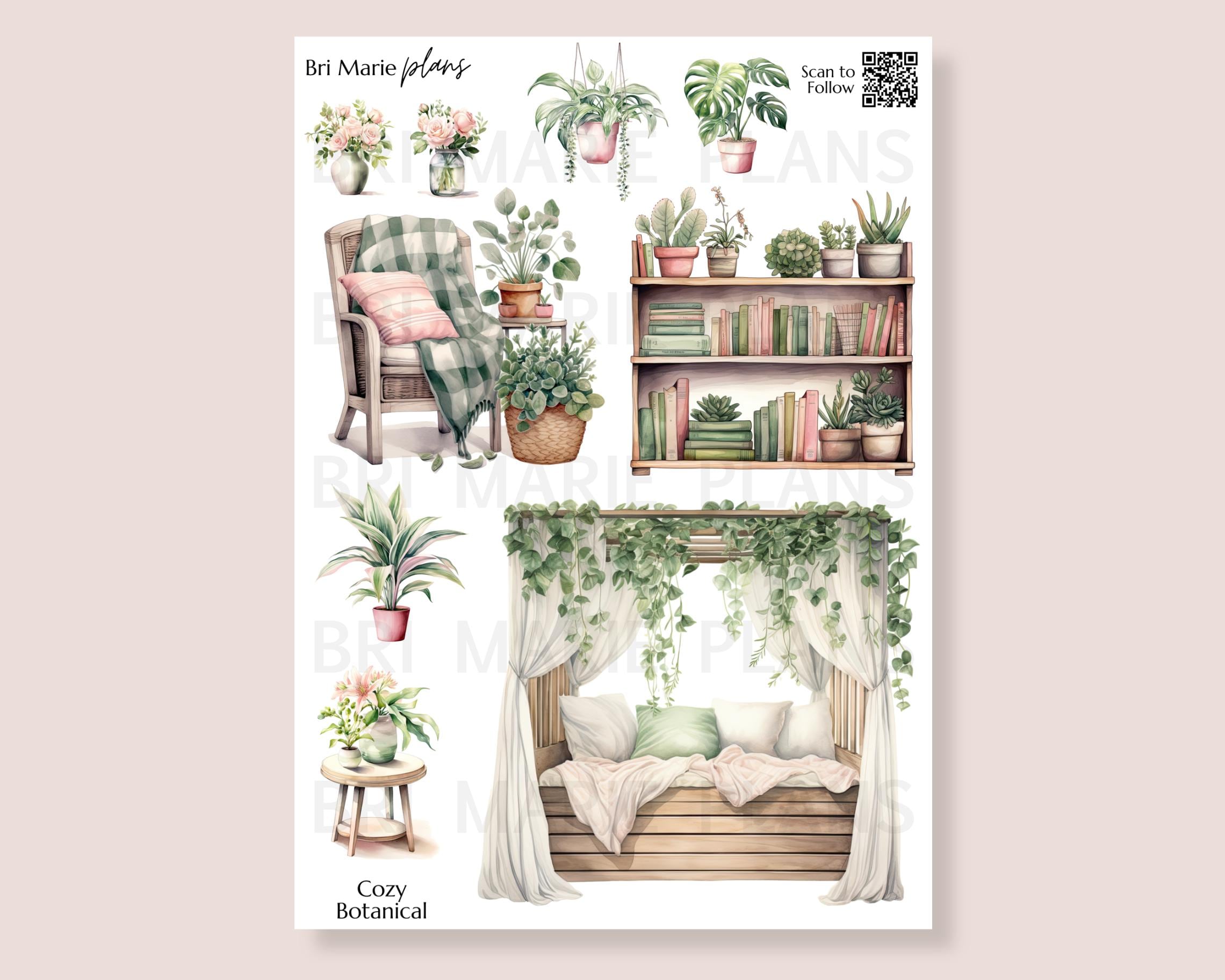 Cozy Botanical | Printable Planner Stickers - Etsy