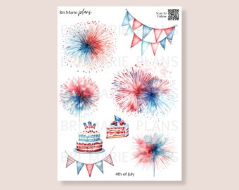 4th of July | Printable Planner Stickers