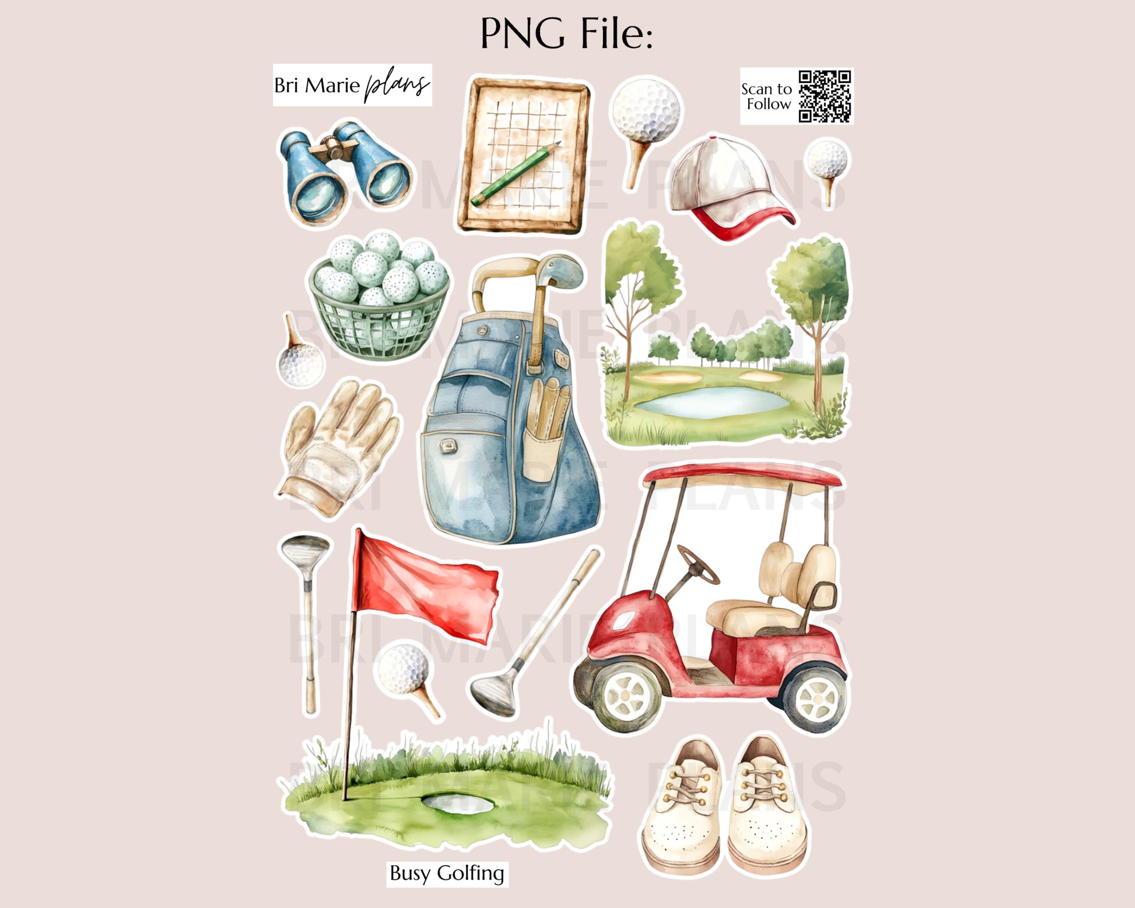 Busy Golfing Sticker Sheet | Golf Planner Stickers | Country Club ...
