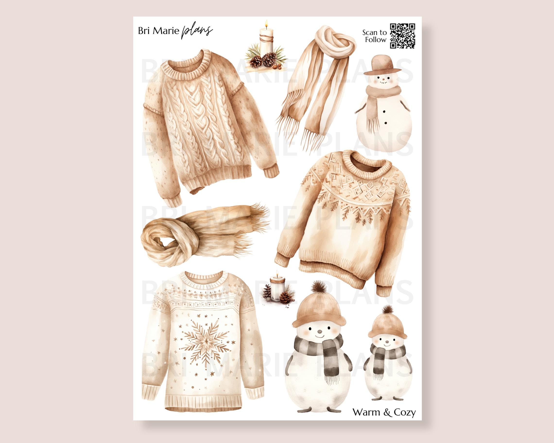 Warm & Cozy | Printable Planner Stickers - Etsy