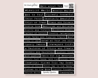 Gruselige Zitate | Druckbare Planer Sticker