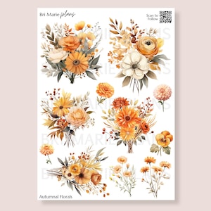 秋の花柄 | 印刷可能なプランナーステッカー