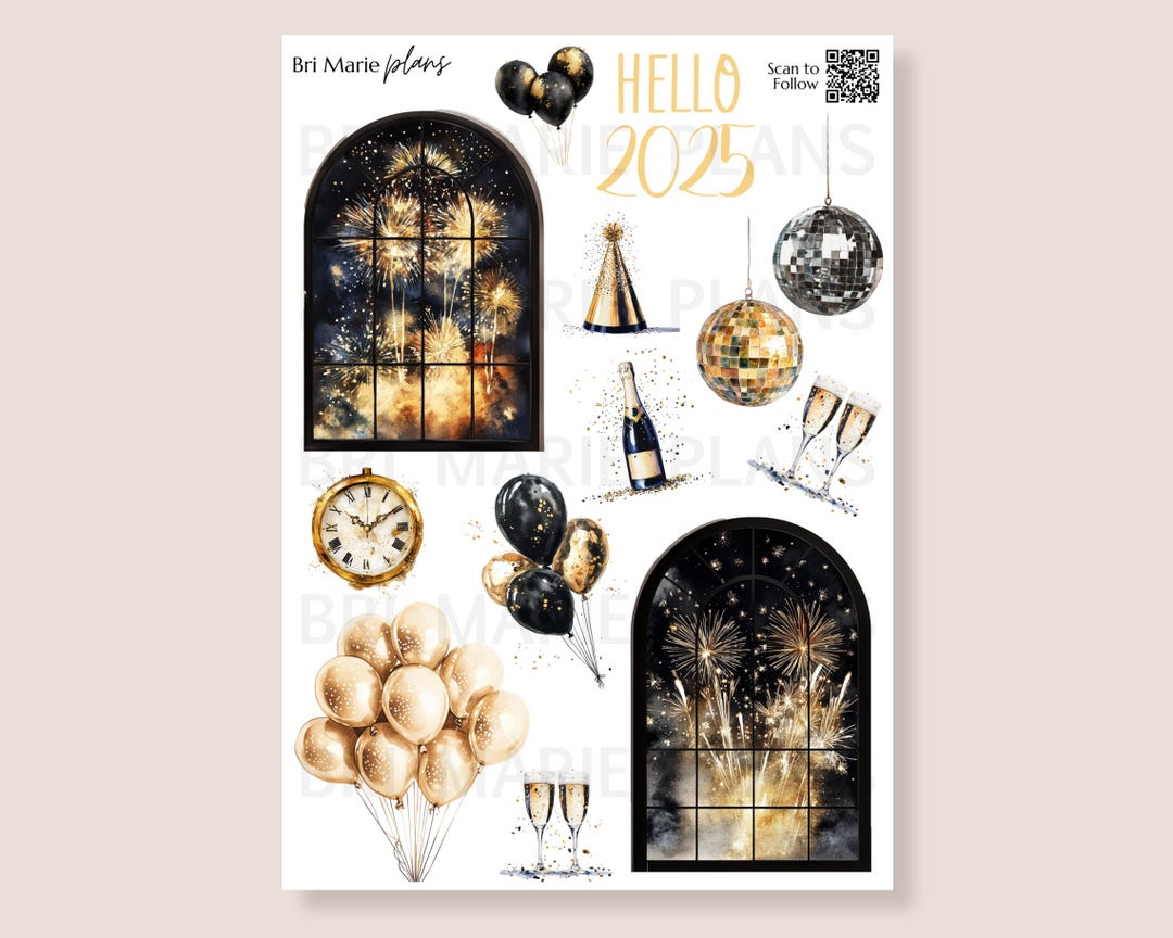 Hello 2025 Printable Planner Stickers Etsy UK