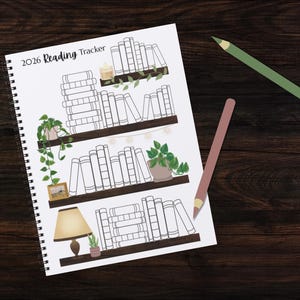 2026 Reading Tracker | Printable Bookshelf Reading Log (50 Books ...