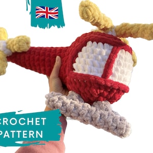 CROCHET HELICOPTER PATTERN |  Helicopter Amigurumi Tutorial  |  Big Toy Tutorial  |  Fun Plush Baby Toy  |  Gift Toy  |  Stuffed Helicopter