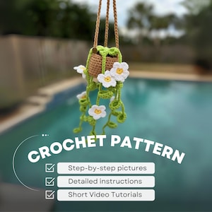 Crochet Hanging Plant Pattern - Botanical Wall Art for Home Decor. Digital PDF Floral Pattern, Perfect Housewarming Gift for Plant Lovers