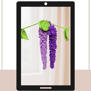 Crochet Hanging Wisteria Plant Pattern – Cute Office and Home Decor | Digital Download PDF | DIY Floral Wall Art | Handmade Gift Idea